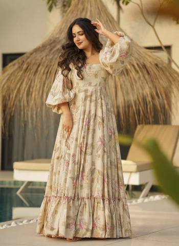 Looking These Beautiful Readymade Long Gown.These Gown Are Rayon is Fabricated.Its Beautified With Designer Digital Printed.
