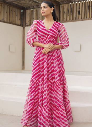Attrective Looking These Beautiful Readymade Long Gown.These Gown Are Faux Georgette Fabricated.Its Beautified With Designer Digital Printed.