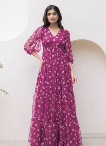 Attrective Looking These Beautiful Readymade Long Gown.These Gown Are Faux Georgette Fabricated.Its Beautified With Designer Digital Printed.
