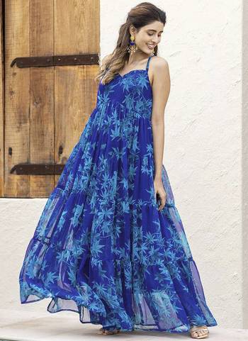 Attrective Looking These Beautiful Readymade Long Gown.These Gown Are Faux Georgette Fabricated.Its Beautified With Designer Digital Printed.