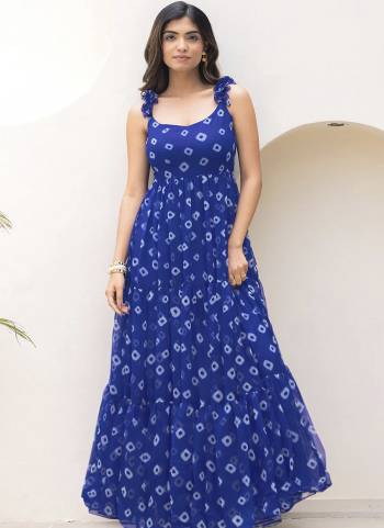 Attrective Looking These Beautiful Readymade Long Gown.These Gown Are Faux Georgette Fabricated.Its Beautified With Designer Digital Printed.