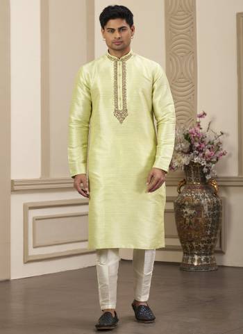 Looking These Party Wear Mans Wear Kutra Payjama wearing this fashionable. Tailored Kurta Are Art Silk And Payjama Art Silk finest Fabriced With Designer Hand Embroidery Work.