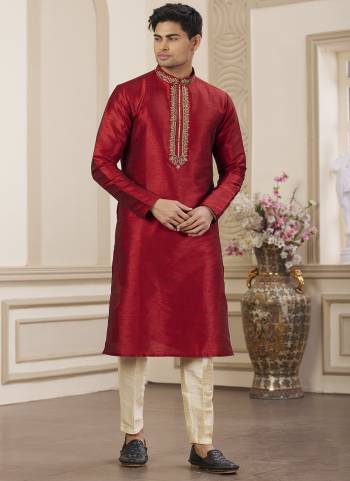 Looking These Party Wear Mans Wear Kutra Payjama wearing this fashionable. Tailored Kurta Are Art Silk And Payjama Art Silk finest Fabriced With Designer Hand Embroidery Work.