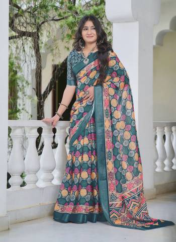Garb These Fastive Saree in Fine Colored.These Saree Are Linen Cotton And Blouse is Fabricated On Linen Cotton Pair.Its Beautified With Wevon Jari Border With Designer Digital Printed.
