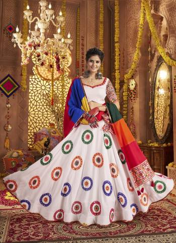 Attrective These Navratri Special Lehenga Choli in Fine Colored.These Lehenga Are Viscose Cotton And Blouse Are Viscose Cotton And Dupatta Are Fabricated On Viscose Cotton.Its Beautified With Designer Multy Thread,Mirror Embroidery Work.