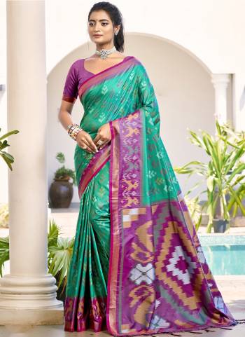 Looking These Fastive And Party Wear Saree in Fine Colored.These Saree And Blouse is Fabricated On Pochampalli Silk.Its Beautified With Woven Designer.