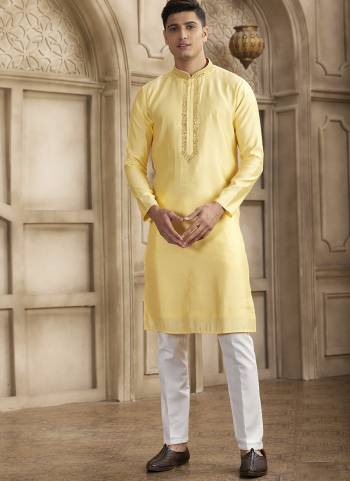 Looking These Party Wear Mans Wear Kutra Payjama wearing this fashionable. These Kurta Are Art Silk And Payjama Art Silk finest Fabriced With Designer Mirror Embroidery Work.