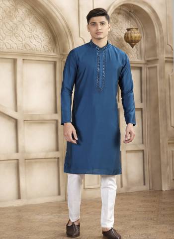 Looking These Party Wear Mans Wear Kutra Payjama wearing this fashionable. These Kurta Are Art Silk And Payjama Art Silk finest Fabriced With Designer Mirror Embroidery Work.