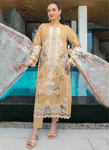 Looking These Designer Suit in Fine Colored Pair With Bottom And Dupatta.These Top Are Cotton And Dupatta Are Fabricated On Organza Pair With Cotton Bottom.Its Beautified With Printed Designer With Embroidery Work.
