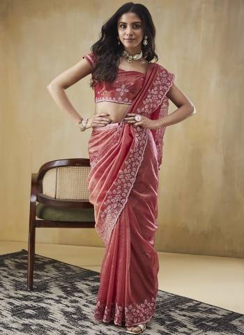 Attractive These Party Wear Ready To Wear Saree in Fine Colored.These Saree Are Tissue And Blouse is Tissue Fabricated.Its Beautified With Designer Embroidery Work.