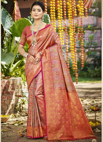 Looking These Fastivel And Party Wear Saree in Fine Colored.These Saree And Blouse is Fabricated On Dharmavaram Silk.Its Beautified With Woven Heavy Designer.