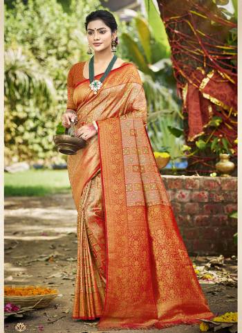 Looking These Fastivel And Party Wear Saree in Fine Colored.These Saree And Blouse is Fabricated On Dharmavaram Silk.Its Beautified With Woven Heavy Designer.