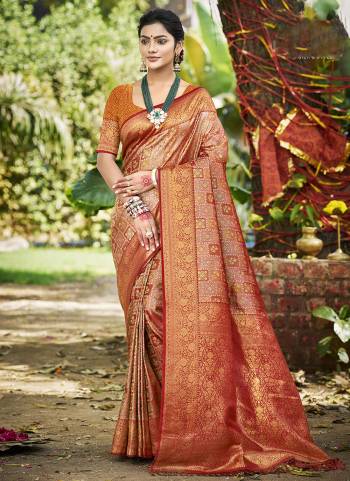 Looking These Fastivel And Party Wear Saree in Fine Colored.These Saree And Blouse is Fabricated On Dharmavaram Silk.Its Beautified With Woven Heavy Designer.