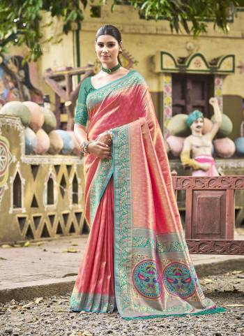 Garb These Fastivel And Party Wear Saree in Fine Colored.These Saree And Blouse is Fabricated On Kanjivaram Silk.Its Beautified With Woven Palu Border Designer.