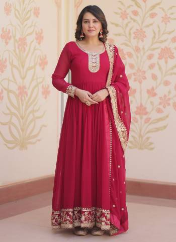 Garb These Beautiful Looking Party Wear Readymade Long Gown With Dupatta.These Gown Are Faux Georgette And Dupatta is Fabricated On Faux Georgette.Its Beautified With Designer Jari,Sequance Embroidery Work.