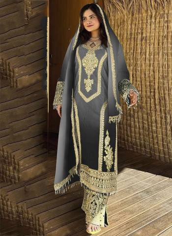 Attractive These Party Wear Free Size Stitched Plazzo Suit in Fine Colored Pair With Dupatta.These Top And Bottom Are Chinon And Dupatta Are Chinon And Pair With Crepe Inner.Its Beautified With Heavy Designer Embroidery Work.