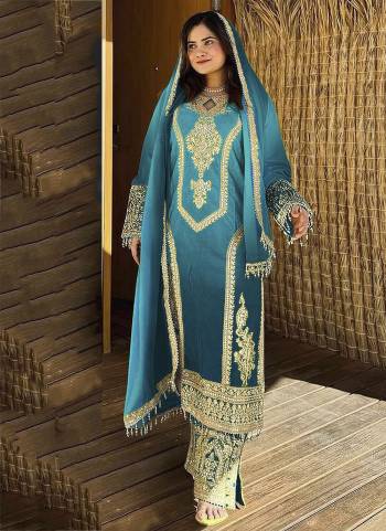 Attractive These Party Wear Free Size Stitched Plazzo Suit in Fine Colored Pair With Dupatta.These Top And Bottom Are Chinon And Dupatta Are Chinon And Pair With Crepe Inner.Its Beautified With Heavy Designer Embroidery Work.