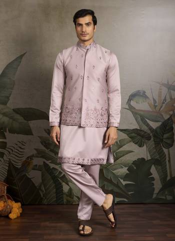 Attrective These Party Wear Readymade Kurta Payjama With Jacket Pair in Fine Colored.These Kurta Payjama And Jacket Are Silk Fabricated on Pair.Its Beautified With Designer Mirror,Thread,Sequance Embroidery Work.