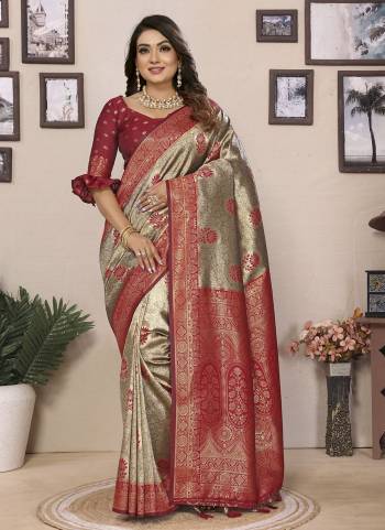 Attractive These Festive Party Wear Saree in Fine Colored.These Saree And Blouse is Fabricated On Banarasi Tissue Silk.Its Beautified With Woven Jari Designer.