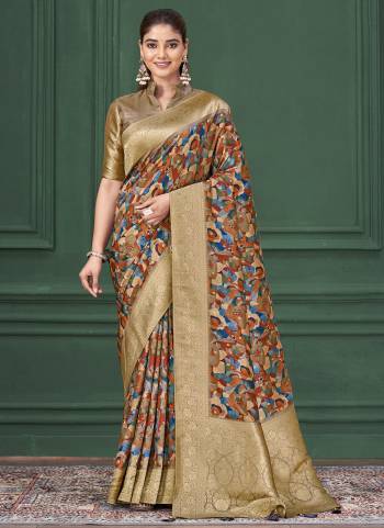 Look Attrective These Designer Party Wear Saree in Fine Colored.These Saree Are Tussar Silk And Blouse Tussar Silk is Fabricated.Its Beautified Woven Jacquard Pallu Border Desiger With Digital Printed.