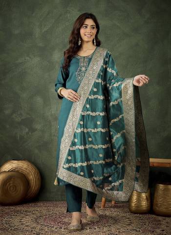 Garb These Beautiful Readymade Suits With Dupatta.These Suit is Fabricated On Top Are Viscose Rayon And Bottom Are Viscose Rayon And Organza Dupatta .Its Beautified With Designer Embroidery Work With Woven Dupatta.