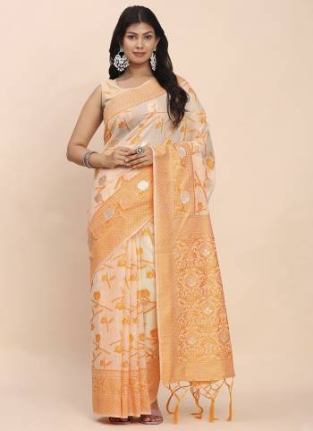 Looking These Fastive And Party Wear Saree in Fine Colored.These Saree And Blouse is Fabricated On Linen Cotton.Its Beautified With Woven Jacquard Designer.