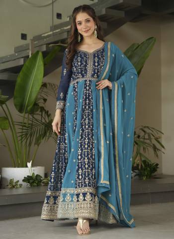 Garb These Beautiful Looking Party Wear Readymade Long Gown With Dupatta.These Gown Are Faux Georgette And Dupatta is Fabricated On Faux Georgette.Its Beautified With Designer Jari,Sequance Embroidery Work.