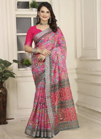 Attractive These Fastive Saree in Fine Colored.These Saree Are Linen Cotton And Blouse is Fabricated On Linen Cotton Pair.Its Beautified With Wevon Jari Border Designer With Digital Printed.
