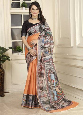 Attractive These Fastive Saree in Fine Colored.These Saree Are Linen Cotton And Blouse is Fabricated On Linen Cotton Pair.Its Beautified With Wevon Jari Border Designer With Digital Printed.