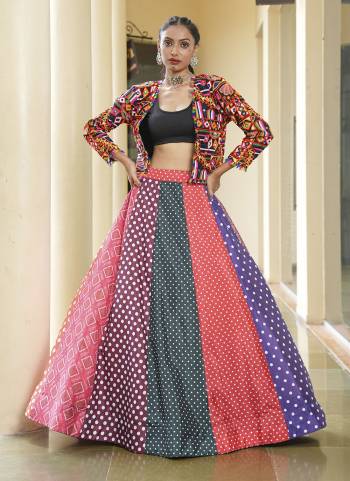 Looking These Navratri Wear Lehenga Choli in Fine Colored.These Lehenga Are Silk Crepe Choli Are Cotton Fabricated Pair.Its Beautified With Designer Printed With Embroidery Work.