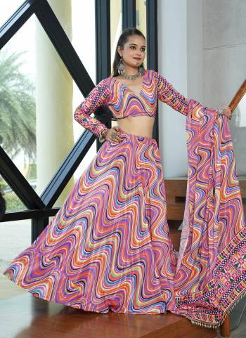 Looking These Navratri Wear Lehenga Choli in Fine Colored.These Lehenga Are Chinon Choli Are Chinon And Dupatta Are Fabricated On Chinon Pair.Its Beautified With Designer Printed.