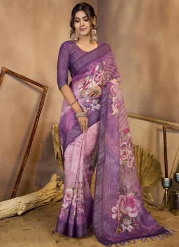 Looking These Fastive And Party Wear Saree in Fine Colored.These Saree And Blouse is Fabricated On Linen Sequions.Its Beautified With Woven Designer Sequance,Printed.