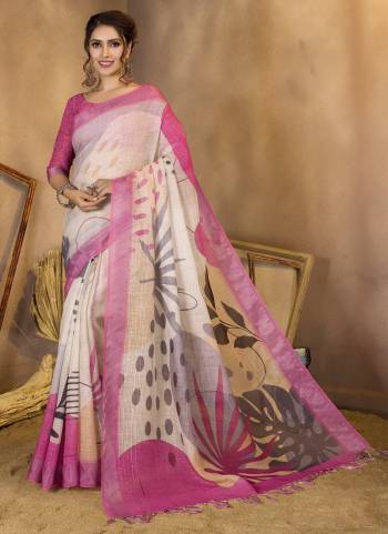 Looking These Fastive And Party Wear Saree in Fine Colored.These Saree And Blouse is Fabricated On Linen Sequions.Its Beautified With Woven Designer Sequance,Printed.