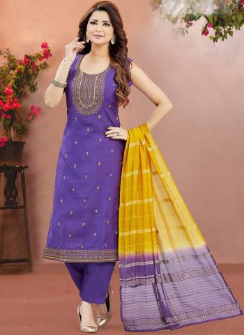 Looking These Suit in Fine Colored Pair With Bottom And Dupatta.These Top And Bottom Are Fabricated On Soft Silk Pair With Art Silk Dupatta.Its Beautified With Designer Embroidery Work.
