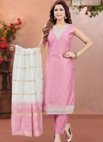 Looking These Suit in Fine Colored Pair With Bottom And Dupatta.These Top And Bottom Are Fabricated On Chanderi Silk Pair With Art Silk Dupatta.Its Beautified With Designer Embroidery Work.