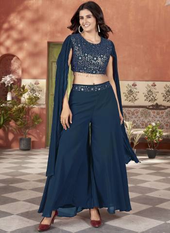 Looking These Beautiful Looking Readymade Choli With Plazzo In Fine Colored.These Top And Bottom Are Georgette Fabricated.Its Beautified With Designer Sequance Embroidery Work.