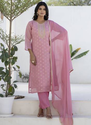 Attractive These Beautiful Readymade Suits With Dupatta.These Suit is Fabricated On Top Are Chanderi Silk And Bottom Are Silk And Nazneen Dupatta .Its Beautified With Designer Embroidery Work.