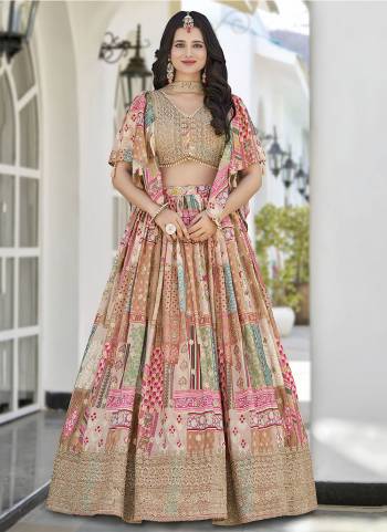 For A Designer Look,Grab These Lehenga Choli in Fine Colored.These Lehenga Are Chinon Silk And Blouse Are Fabricated On Chinon Silk Pair With Dupatta Are Chiffon.Its Beautified With Designer Digital Printed With Dori,Jari Embroidery Work.