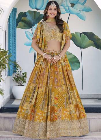 For A Designer Look,Grab These Lehenga Choli in Fine Colored.These Lehenga Are Chinon Silk And Blouse Are Fabricated On Chinon Silk Pair With Dupatta Are Chiffon.Its Beautified With Designer Digital Printed With Dori,Jari Embroidery Work.