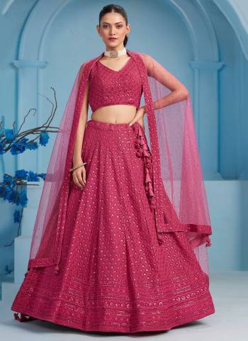 For A Designer Look,Grab These Party Wear Lehenga Choli in Fine Colored.These Lehenga And Blouse Are Fabricated On Georgette Pair With Dupatta Are Soft Net.Its Beautified With Thread,Sequance Embroidery Work.