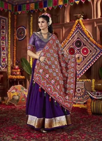 Attrective These Navratri Special Lehenga Choli in Fine Colored.These Lehenga Are Silk And Blouse Are Silk And Dupatta Are Fabricated On Cotton.Its Beautified With Designer Multy Thread,Mirror Embroidery Work.