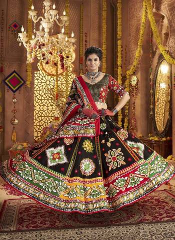 Attrective These Navratri Special Lehenga Choli in Fine Colored.These Lehenga Are Organic Cotton And Blouse Are Organic Cotton And Dupatta Are Fabricated On Organic Cotton.Its Beautified With Designer Printed,Jacquard Patch With Embroidery Work.
