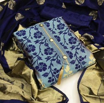 Look Pretty This Designer Suit In Lovely  Color.?Its Pretty Jacquard Top Is Banarsi Silk Based Paired With Santoon Bottom And Banarasi Jacquard Fabricated Dupatta Which Gives An Attractive To The Suit.