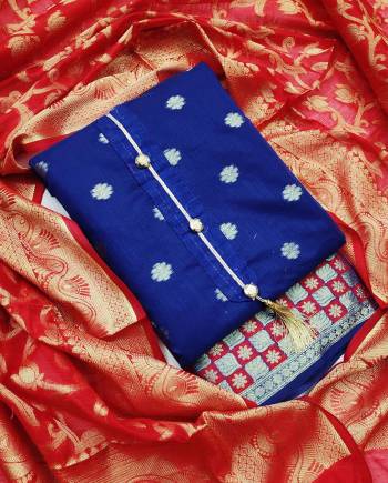 Celebrate This Festive Season In A Proper Traditional Look Wearing This Weaved Straight Suit In Fine Color. This Pretty Suit Is Banarasi Jacquard Based Beautified With Weave. Its Fabric Gives A Rich Look To Your Personality