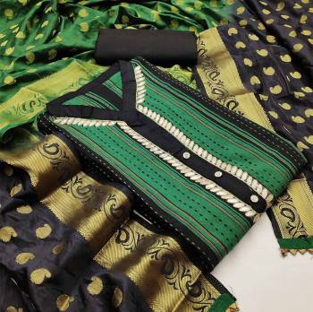 Celebrate This Festive Season In A Proper Look Wearing This Weaved Straight Suit In Fine Color. This Pretty Suit Is Fancy Cotton Based Beautified With Weave And Banarasi Jacquard Dupatta. Its Fabric Gives A Rich Look To Your Personality