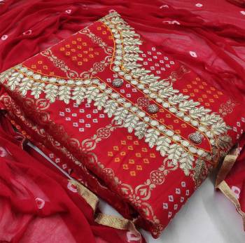 Garb This Festive Season In A Proper Look Wearing This Weaved Straight Suit In Fine Color. This Pretty Suit Is Banarasi Jacquard With Printed Based Beautified With Nazneen Bandhni Printed Dupatta. Its Fabric Gives A Rich Look To Your Personality