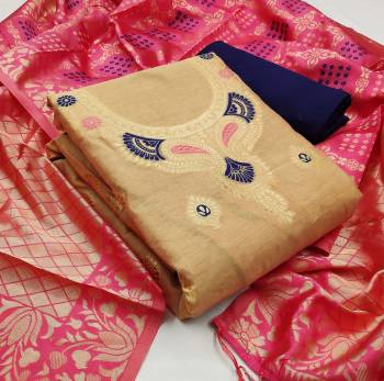 Garb This Festive Season In A Proper Look Wearing This Weaved Straight Suit In Fine Color. This Pretty Suit Is Banarasi Jacquard Based Beautified With Dupatta. Its Fabric Gives A Rich Look To Your Personality