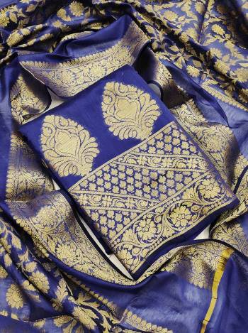 Garb This Festive Season In A Proper Look Wearing This Weaved Straight Suit In Fine Color. This Pretty Suit Is Banarasi Jacquard Based Beautified With Dupatta. Its Fabric Gives A Rich Look To Your Personality