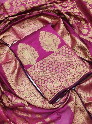 Garb This Festive Season In A Proper Look Wearing This Weaved Straight Suit In Fine Color. This Pretty Suit Is Banarasi Jacquard Based Beautified With Dupatta. Its Fabric Gives A Rich Look To Your Personality