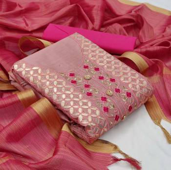 Add This Lovely Rich And Elegant Looking Cotton Based Designer Straight Suit To Your Wardrobe In Fine Color. Its Gota Patti Embroidered Top Is Fabricated On Glass Cotton Designer Paired With Cotton Based Bottom And Banarasi Jacquard Dupatta